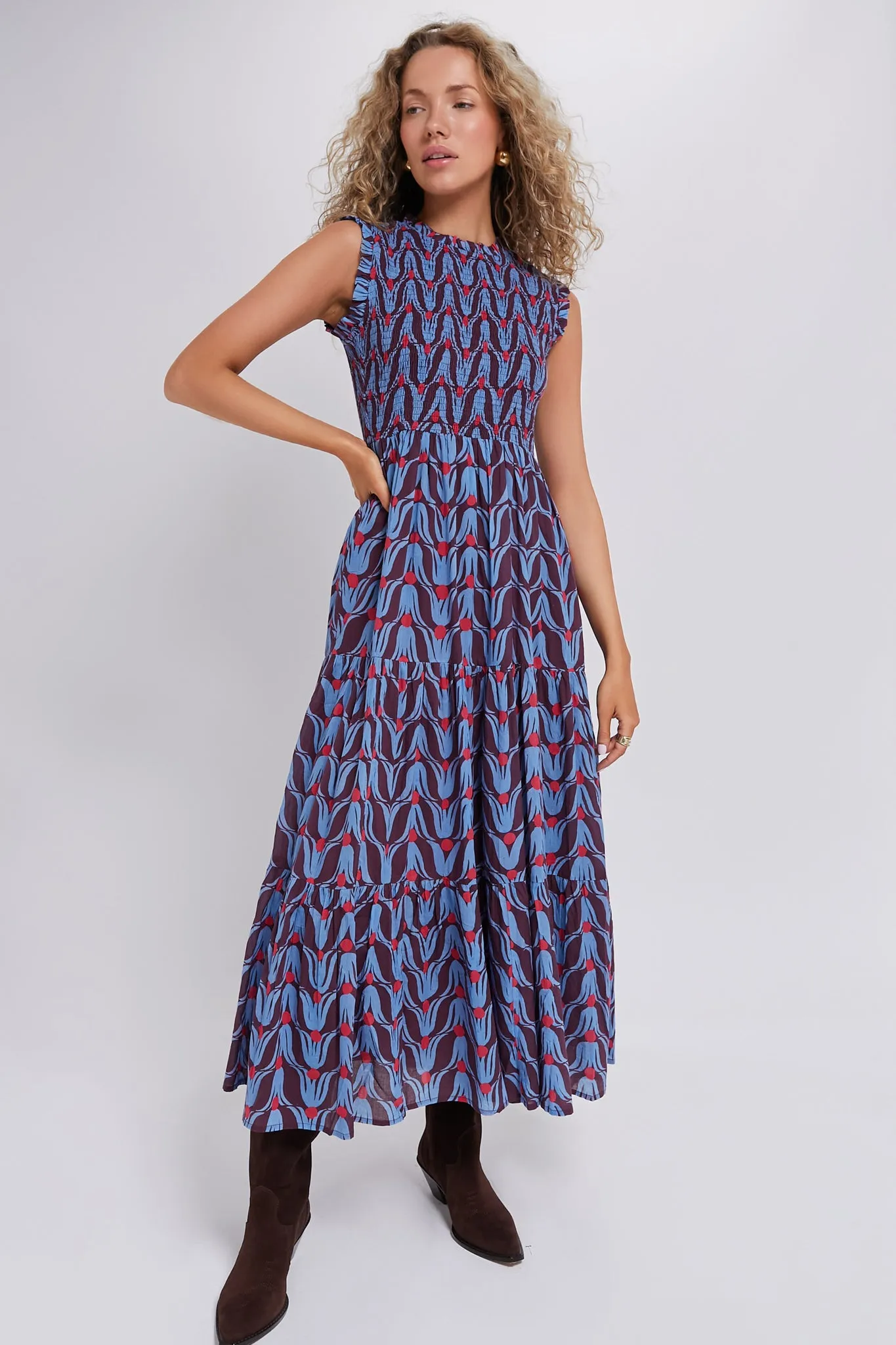 Exclusive Tulip Red Sleeveless Smocked Maxi sold by Tuckernuck