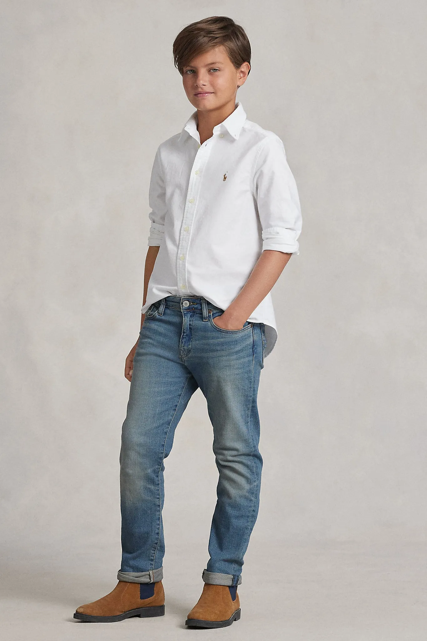 Boys White Long-Sleeve Oxford Button-Down Sportshirt sold by Tuckernuck product image thumbnail 4