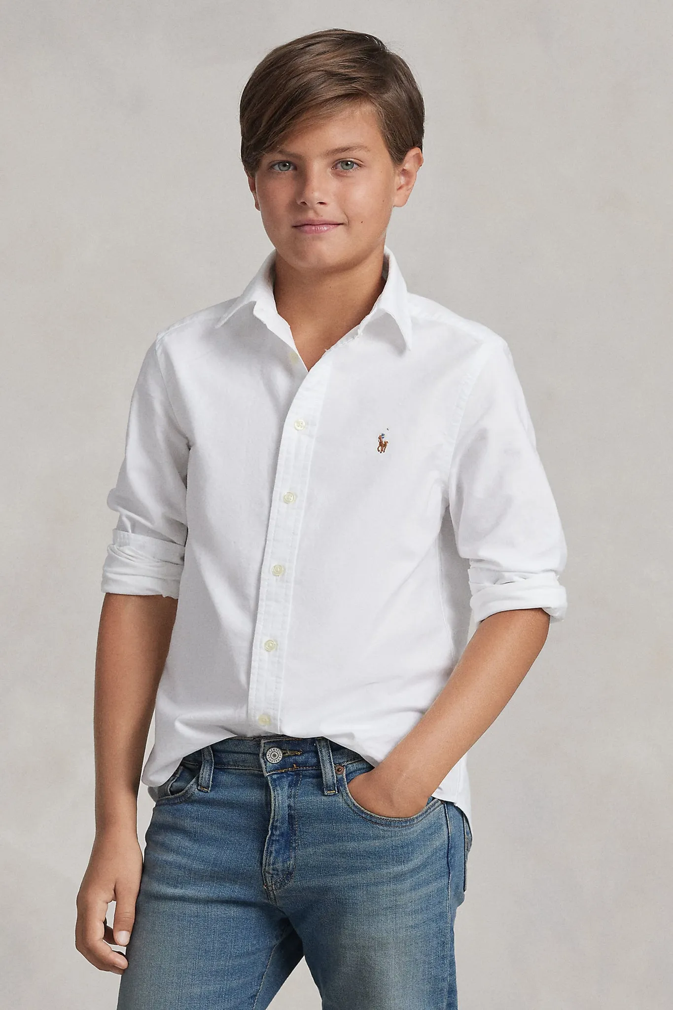 Boys White Long-Sleeve Oxford Button-Down Sportshirt sold by Tuckernuck product image thumbnail 2