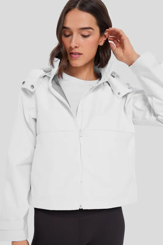 Ceramic White Eco Poly Plainweave Full Zip Rain Jacket sold by Tuckernuck