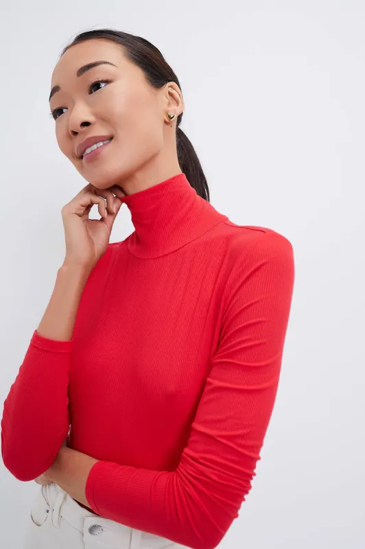 Red Lightweight Ribbed Turtleneck sold by Tuckernuck