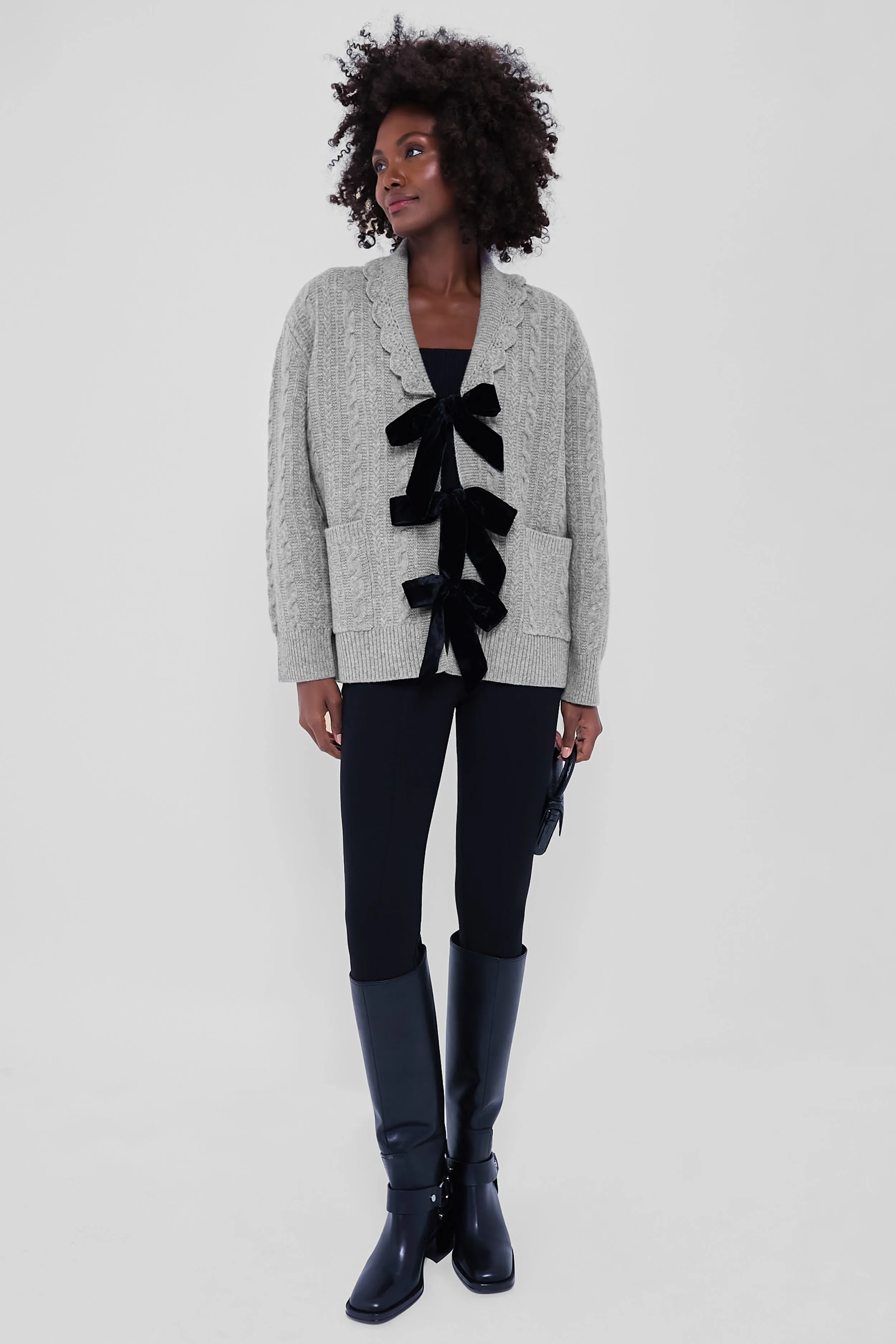 Grey Mariella Knit Longsleeve Cardigan sold by Tuckernuck product image thumbnail 2