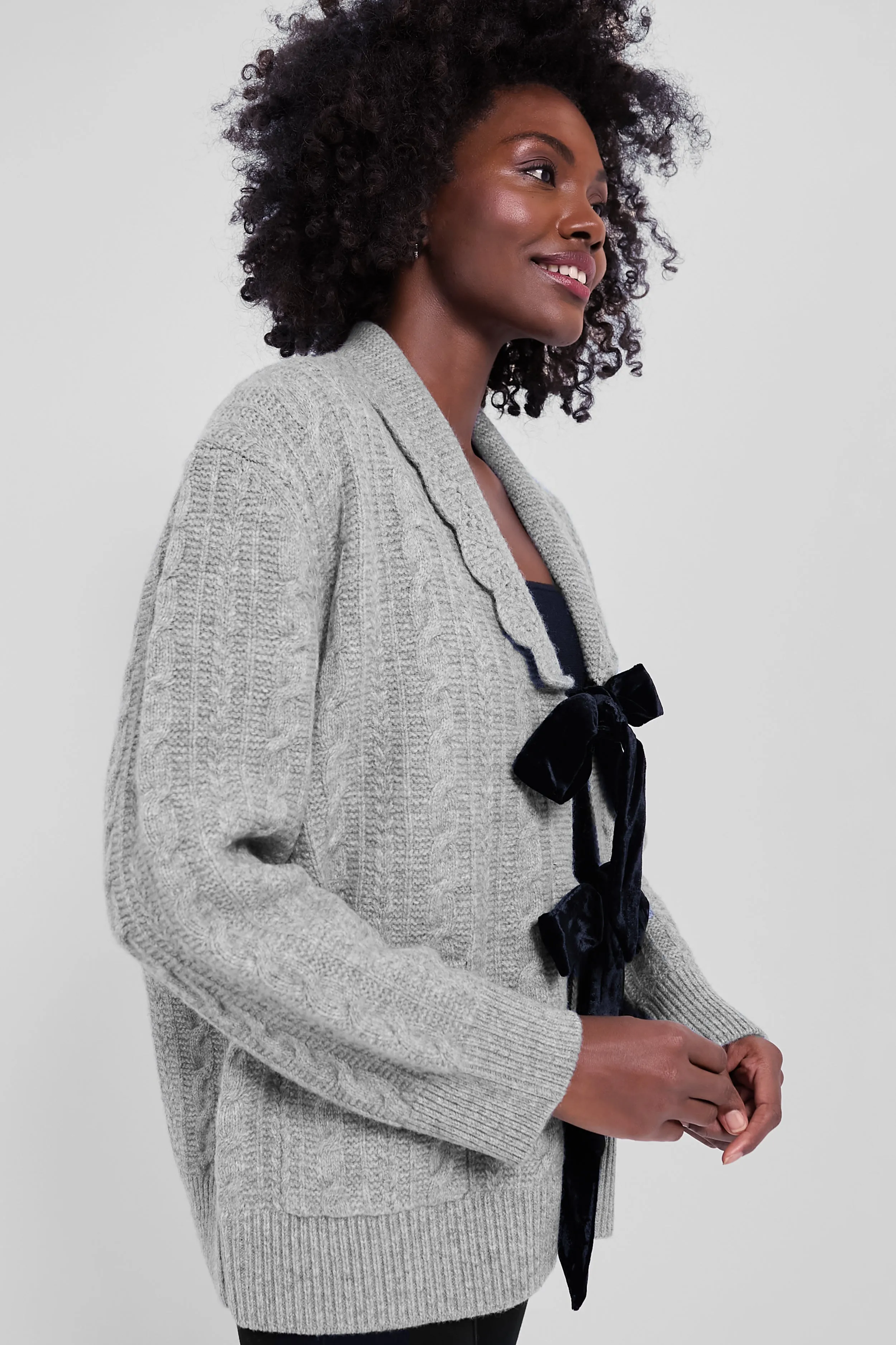 Grey Mariella Knit Longsleeve Cardigan sold by Tuckernuck product image thumbnail 3