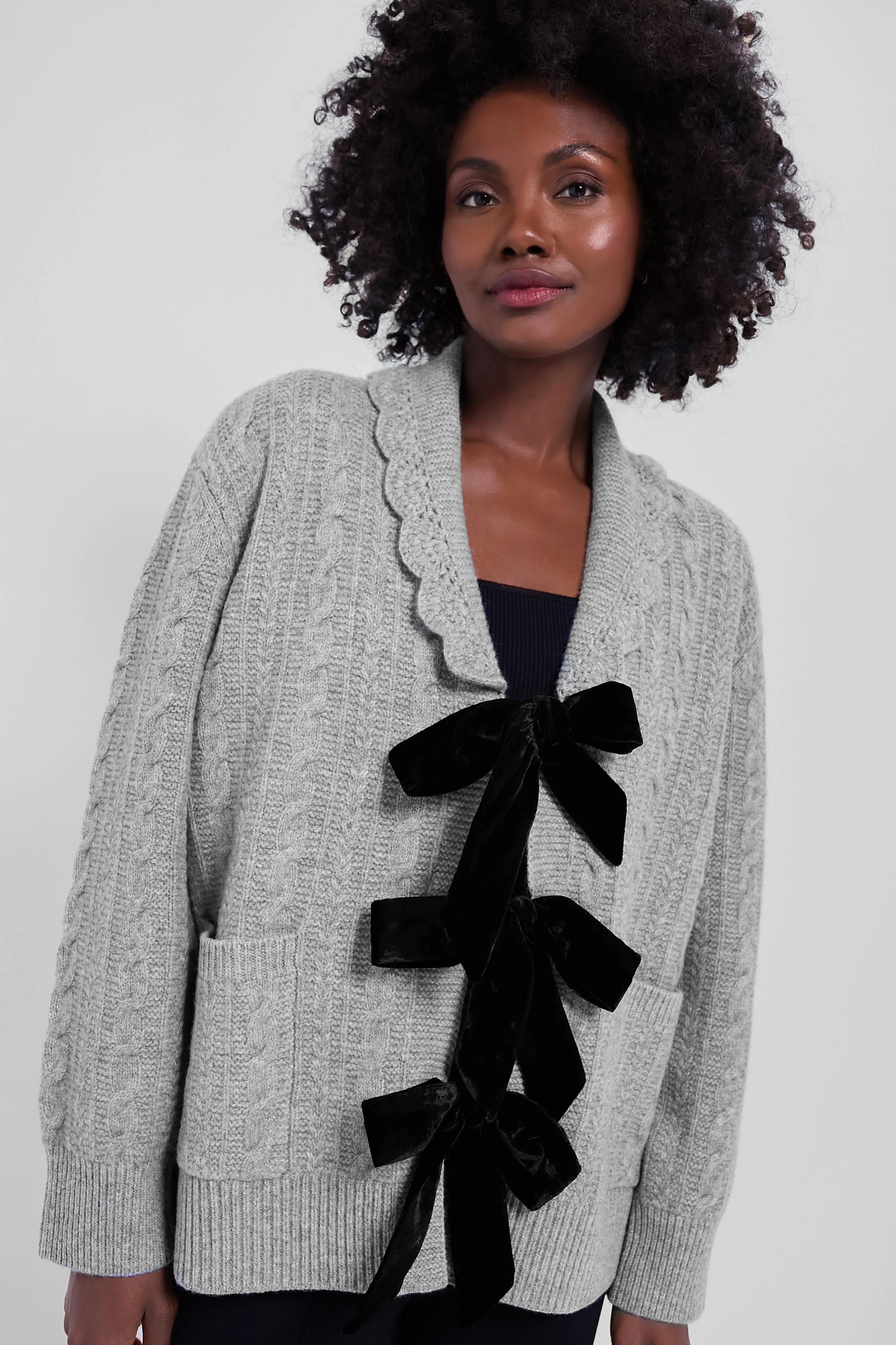 Grey Mariella Knit Longsleeve Cardigan sold by Tuckernuck