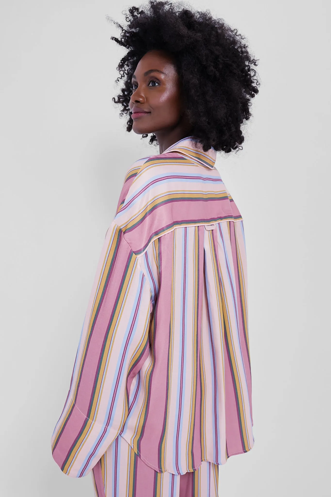 Blush Stripes Oversized Shirt sold by Tuckernuck product image thumbnail 4