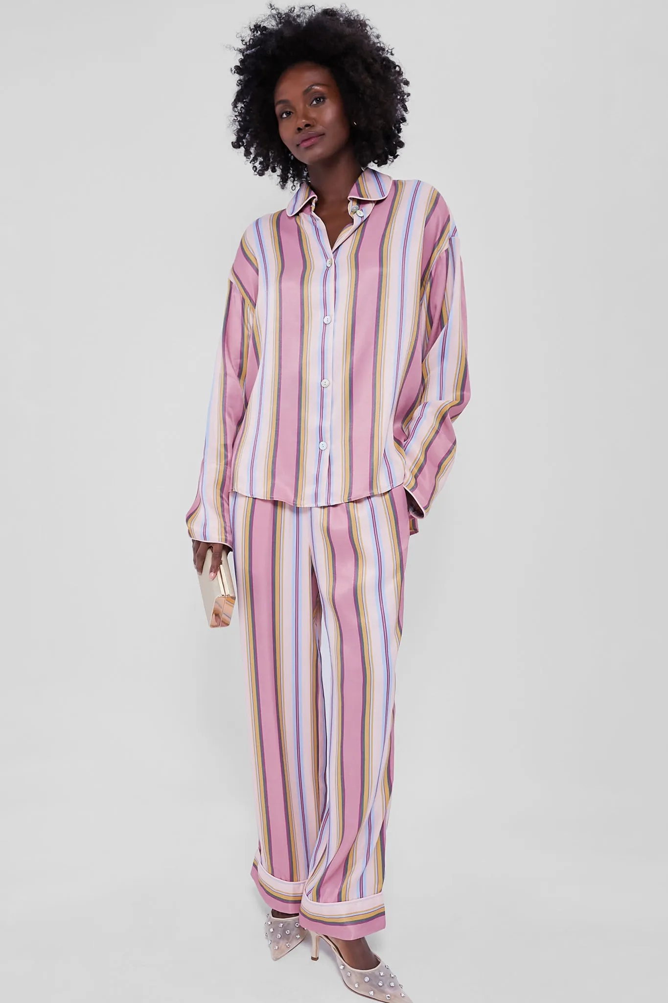 Blush Stripes Oversized Shirt sold by Tuckernuck product image thumbnail 2