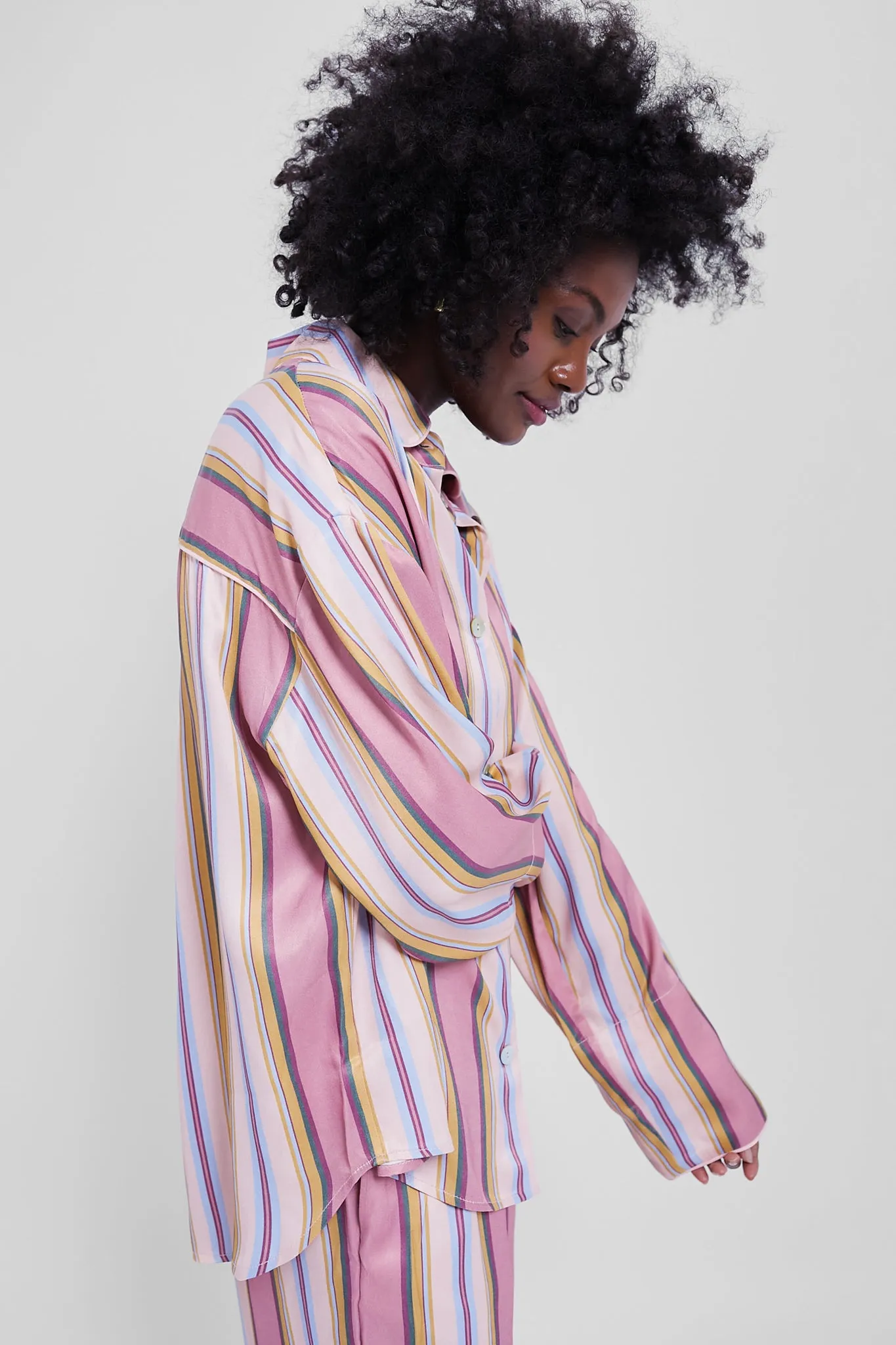 Blush Stripes Oversized Shirt sold by Tuckernuck product image thumbnail 3