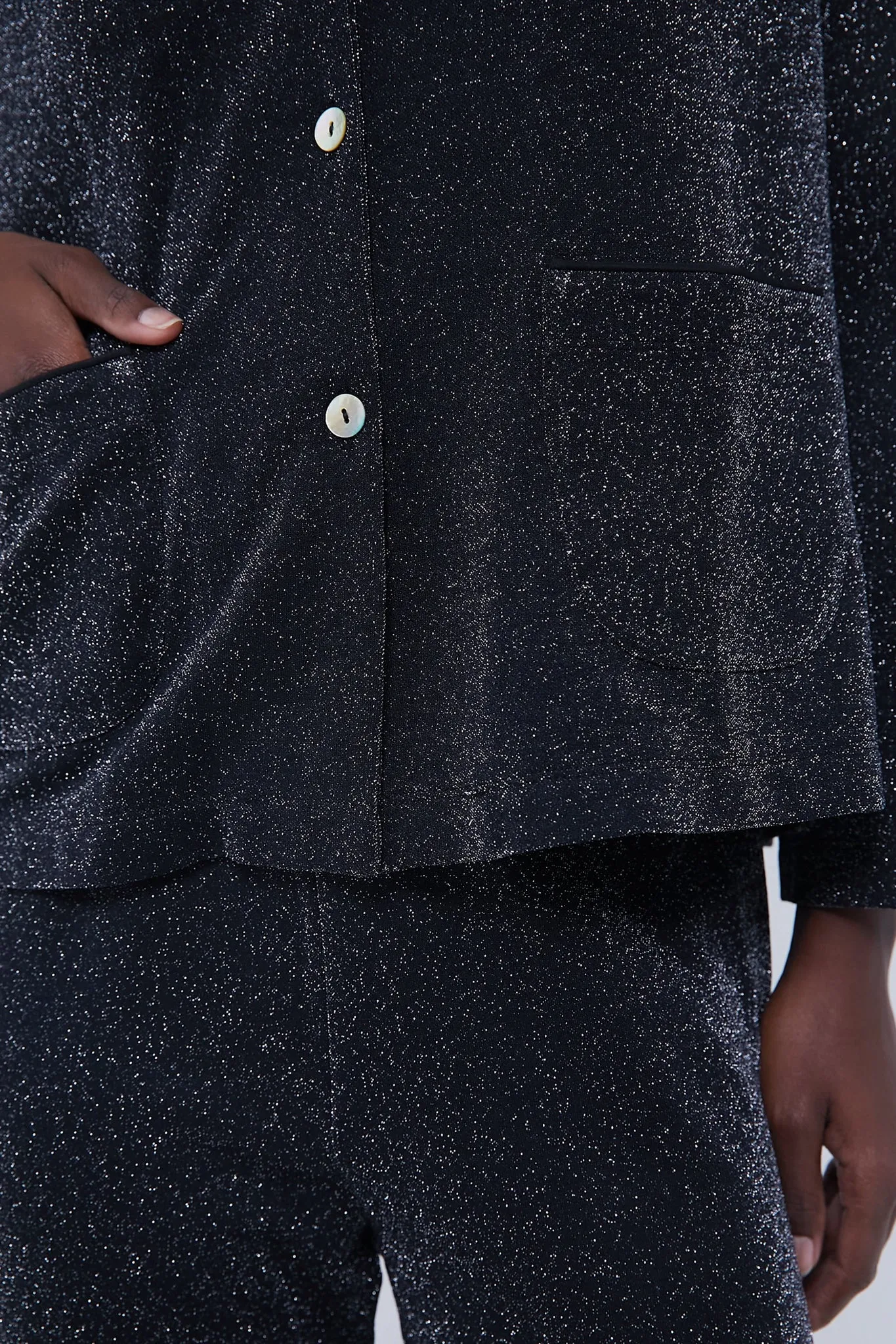 Black Kylie Lurex Hooded Set sold by Tuckernuck product image thumbnail 2