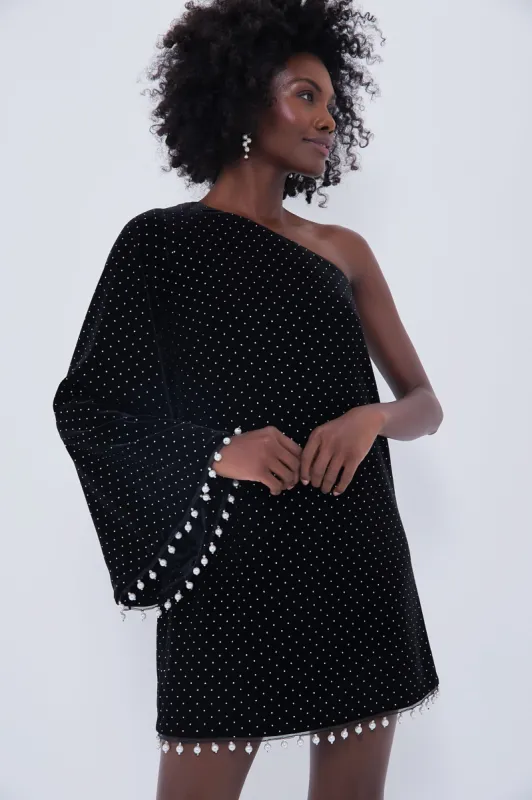 Black Crystal Velvet Vida Dress made by Tuckernuck