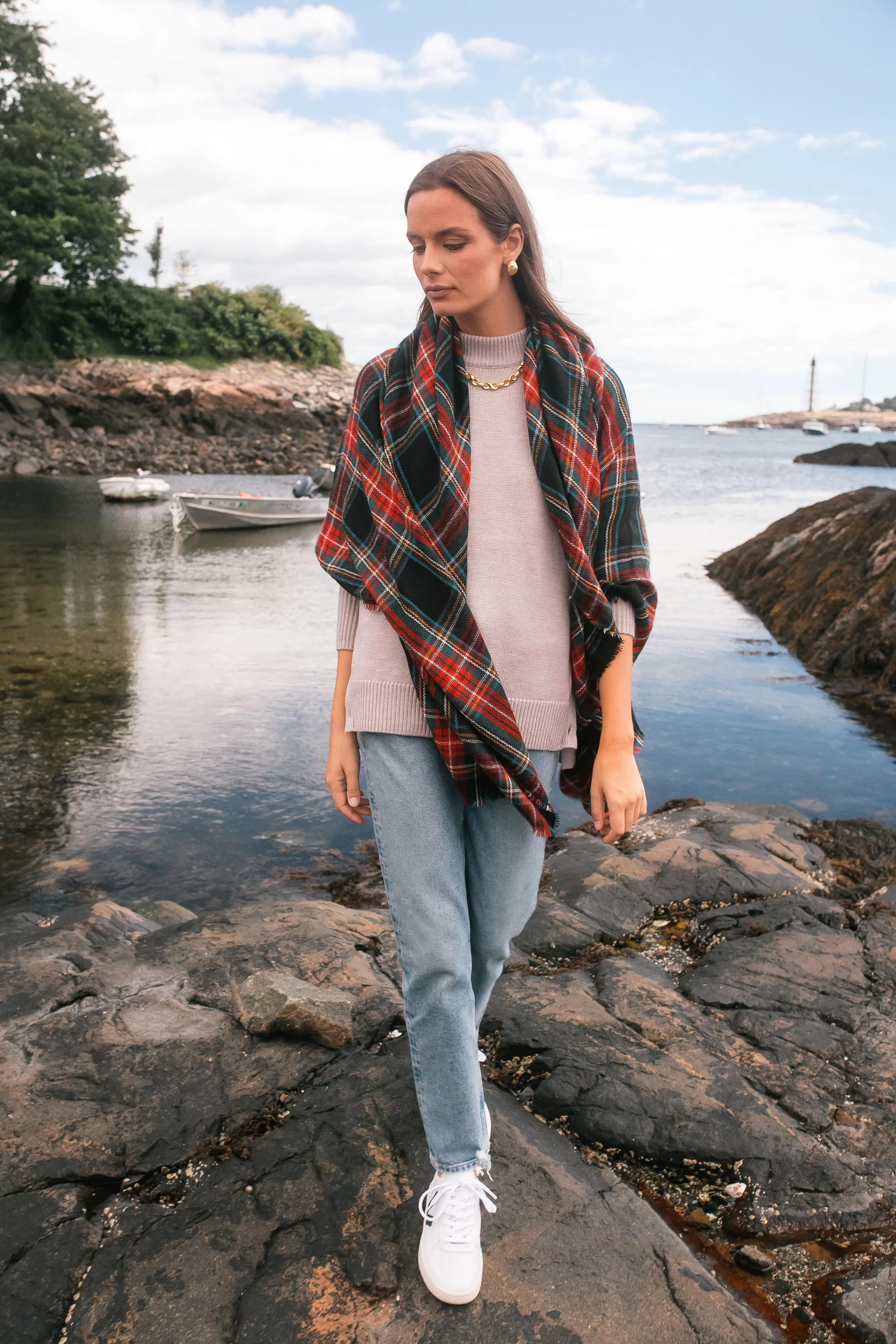 Exclusive Black Tartan Blanket Scarf sold by Tuckernuck product image thumbnail 2