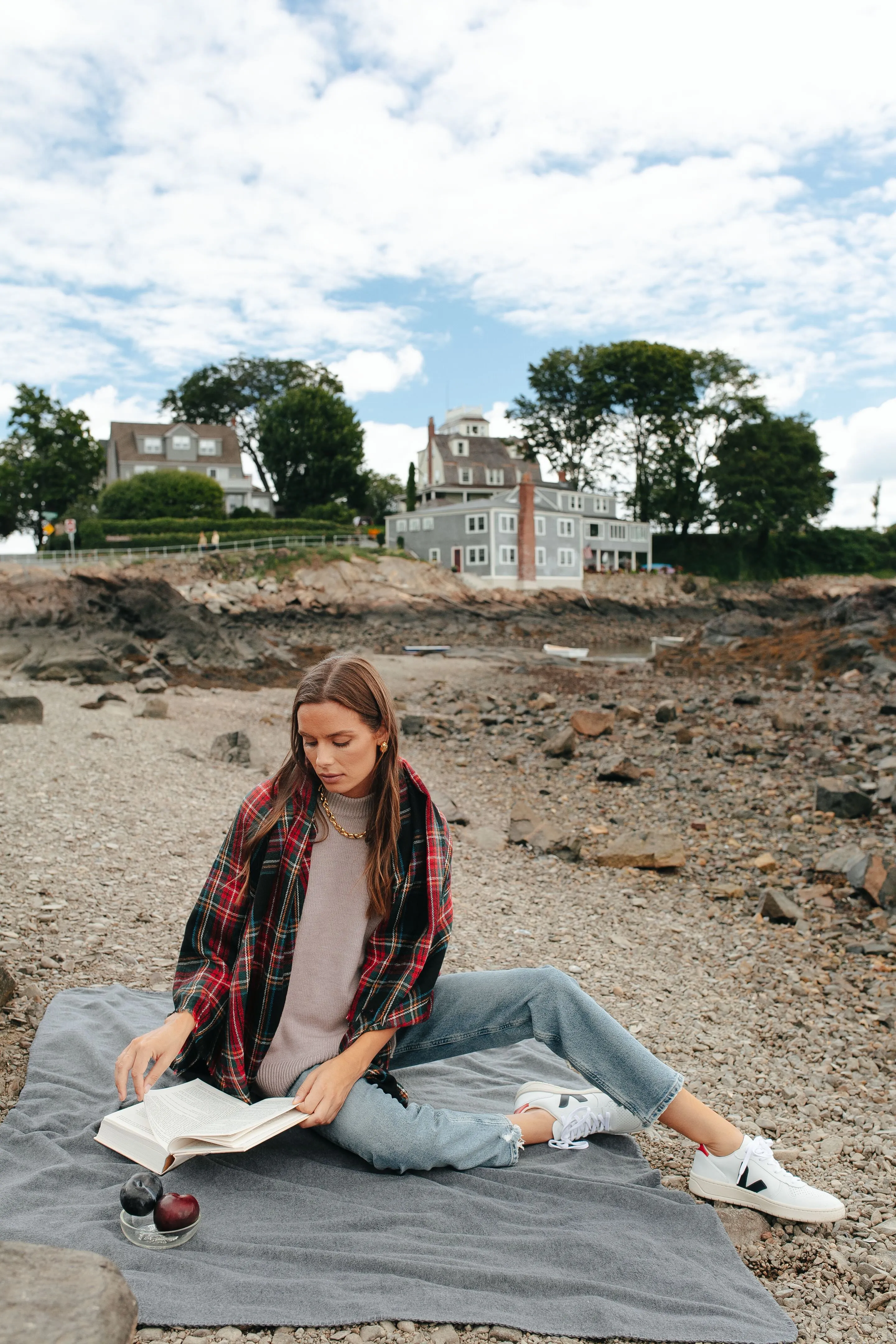 Exclusive Black Tartan Blanket Scarf sold by Tuckernuck product image thumbnail 4