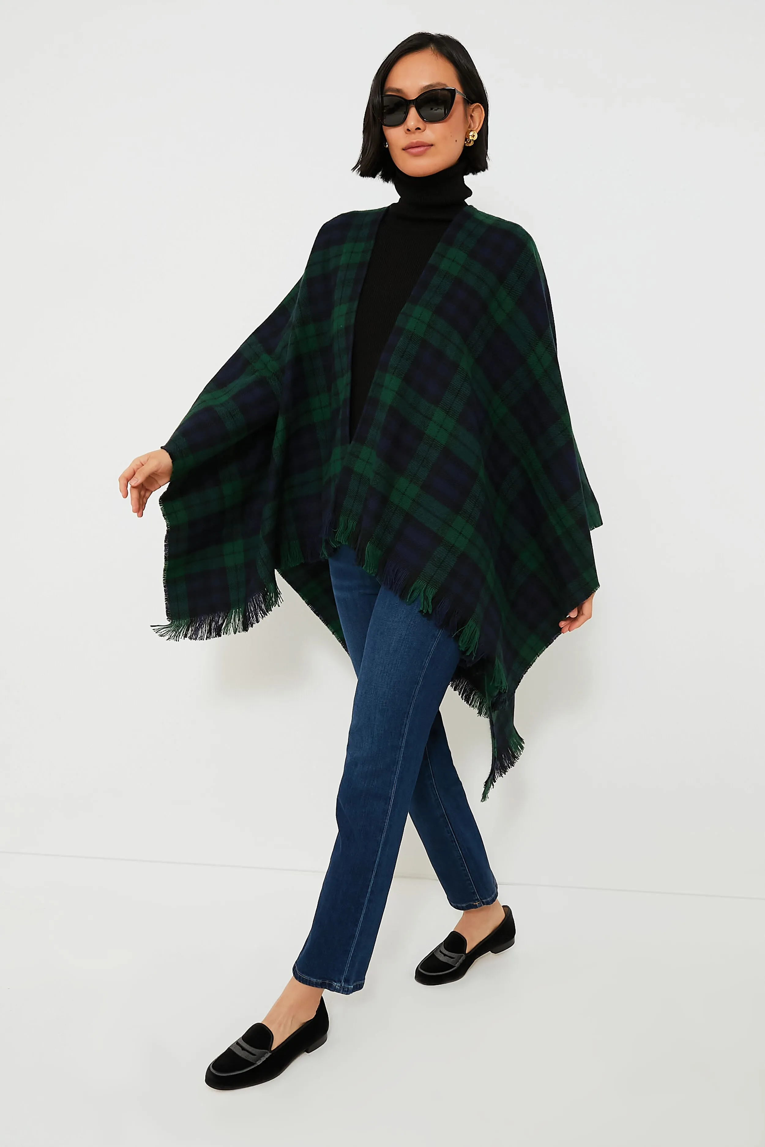 Exclusive Blackwatch Tartan Ruana Poncho sold by Tuckernuck product image thumbnail 3