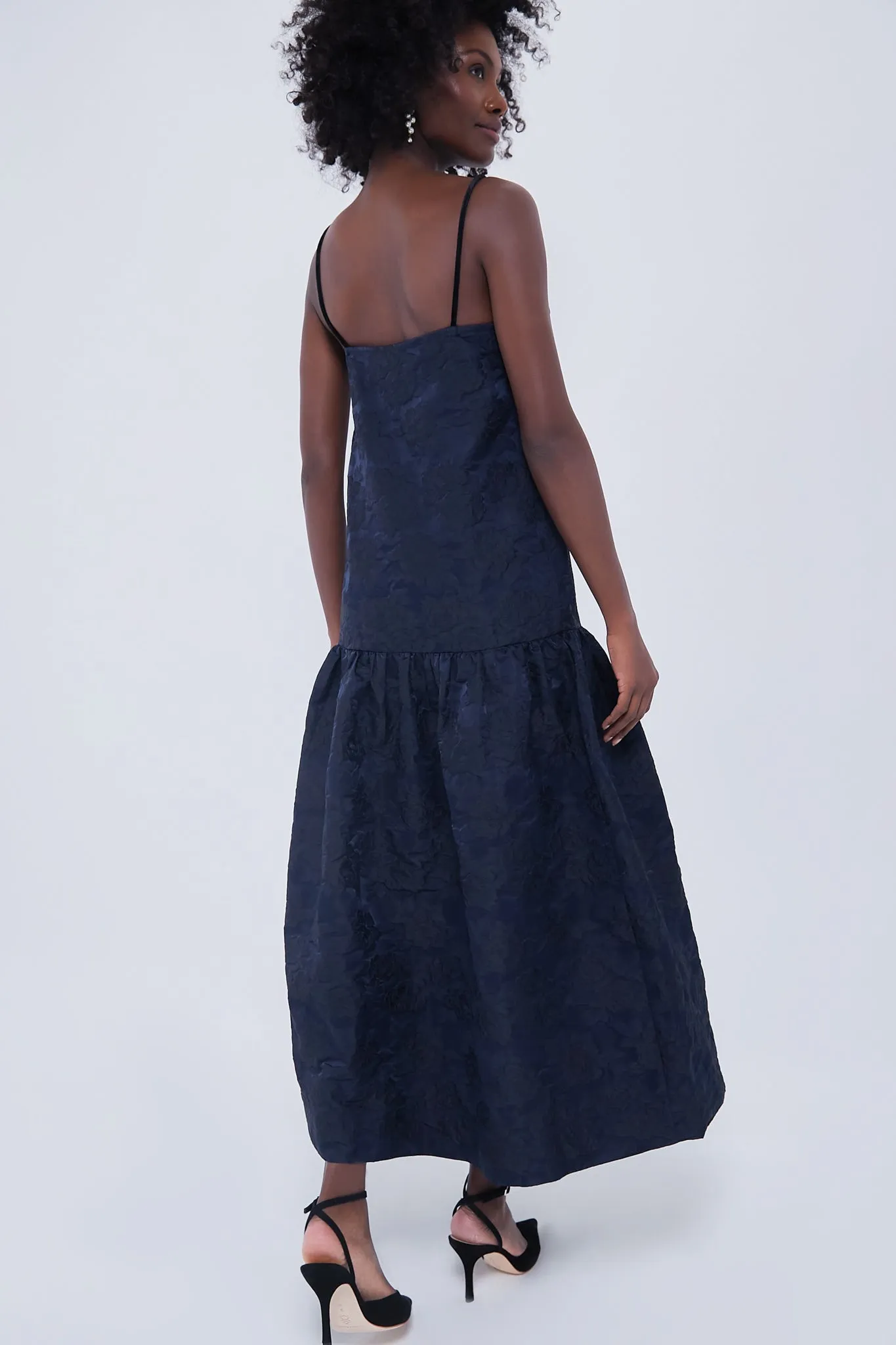 Peacoat Botanical Jacquard Strap Midi Dress sold by Tuckernuck product image thumbnail 4