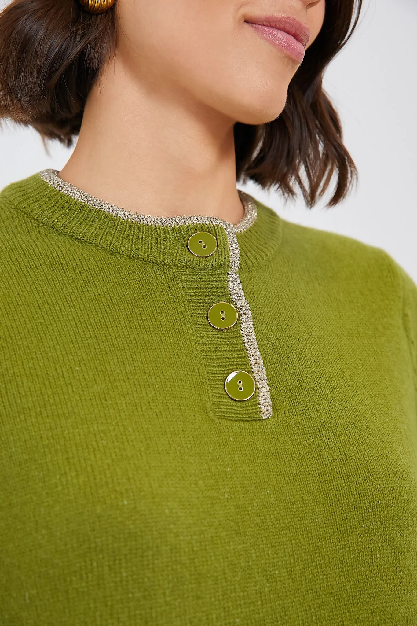 Olive Green Robbie Short Sleeve Sweater sold by Tuckernuck product image thumbnail 5