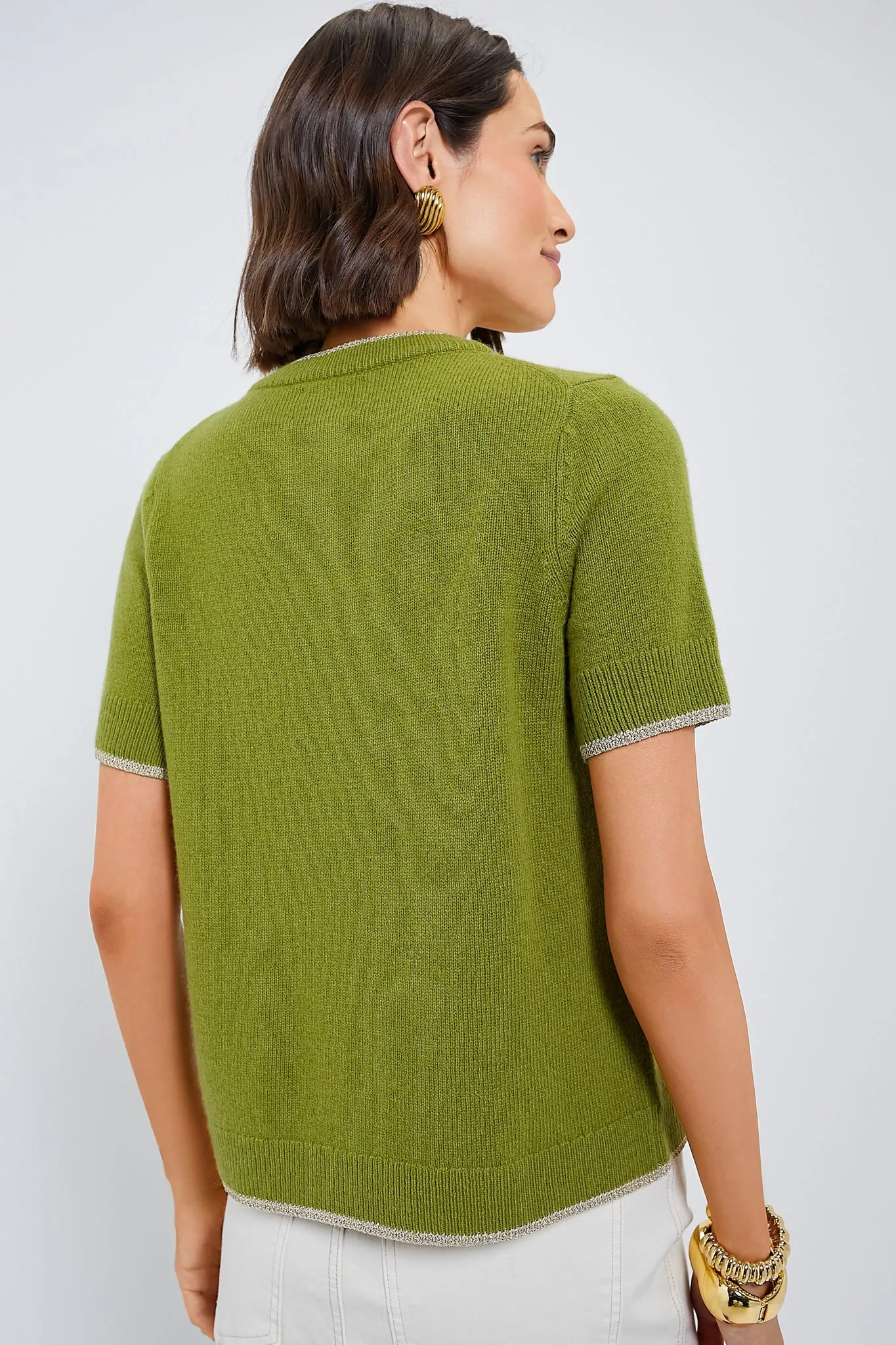 Olive Green Robbie Short Sleeve Sweater sold by Tuckernuck product image thumbnail 4