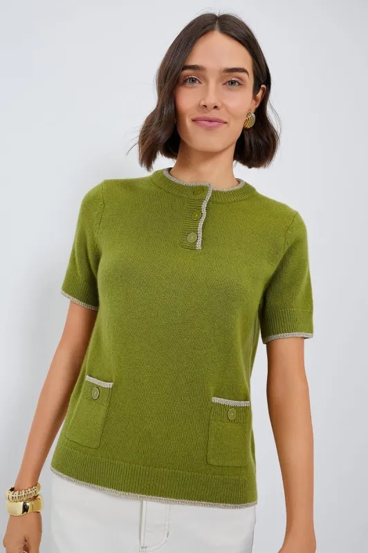 Olive Green Robbie Short Sleeve Sweater sold by Tuckernuck