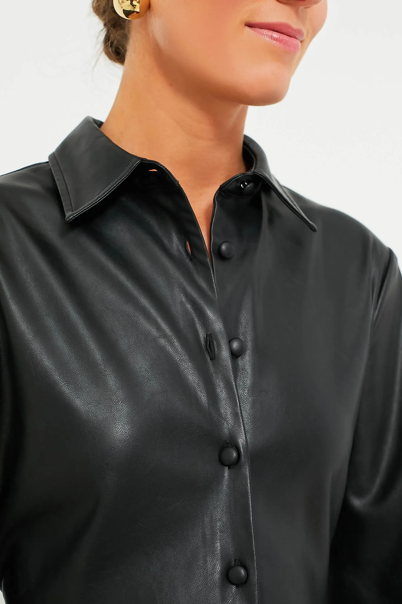Black Leather Ashlen Blouse sold by Tuckernuck product image thumbnail 5