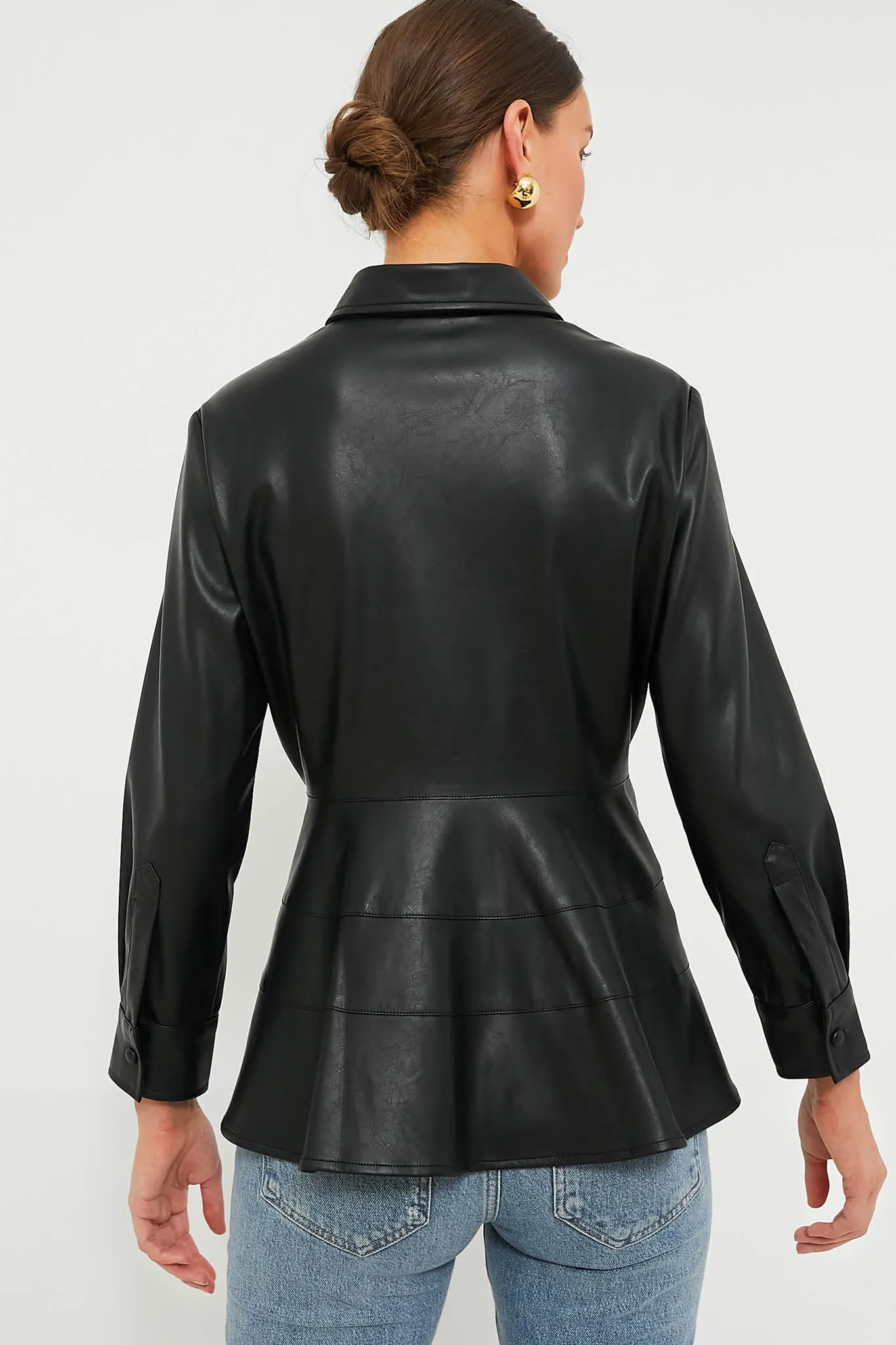 Black Leather Ashlen Blouse sold by Tuckernuck product image thumbnail 4