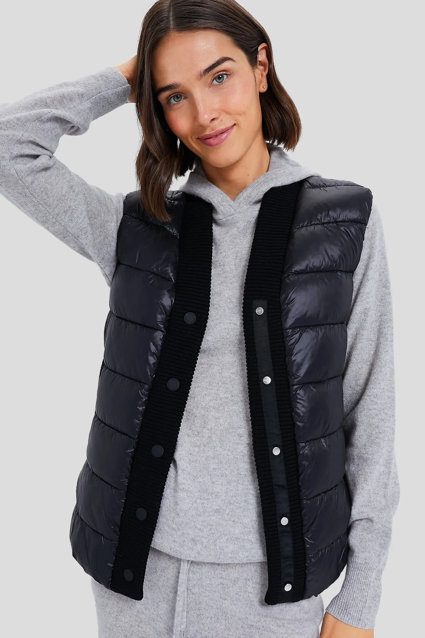 Black Colwyn Combo Boxy Gilet sold by Tuckernuck