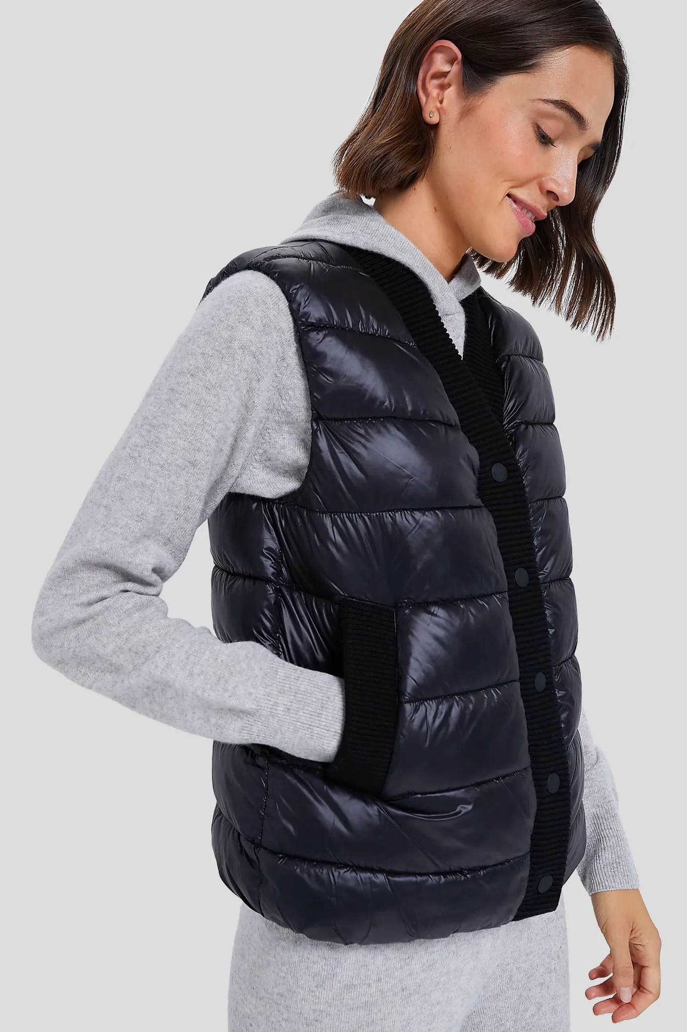 Black Colwyn Combo Boxy Gilet sold by Tuckernuck product image thumbnail 3