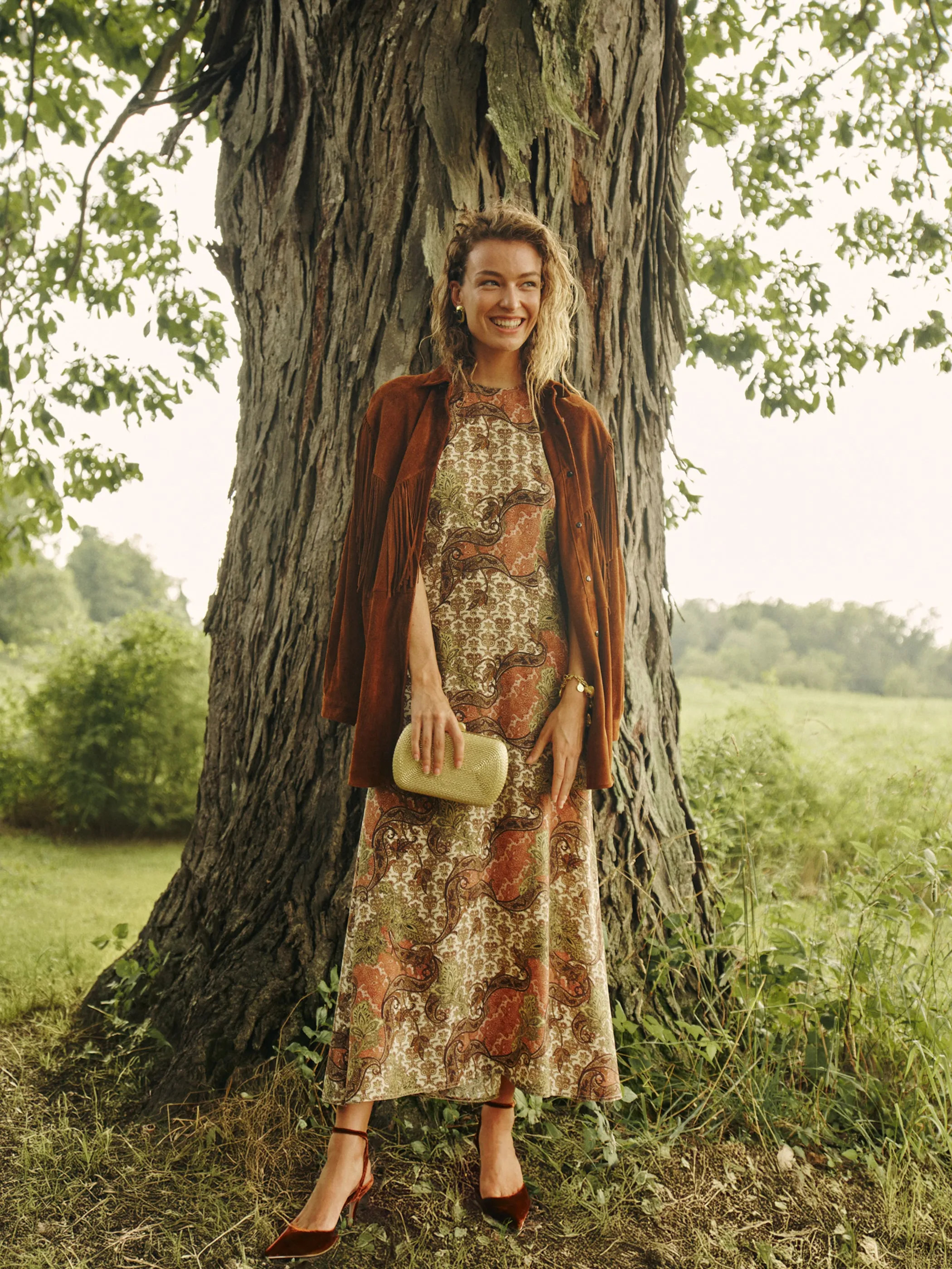 Cognac The Suede Fringe Shirt Jacket sold by Tuckernuck product image thumbnail 2