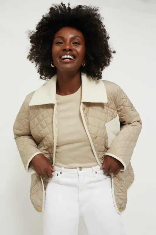 Light Sand Fleur Quilted Jacket sold by Tuckernuck