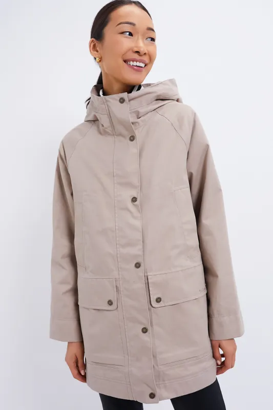 Sand Winter Beadnell Waterproof Jacket made by Barbour