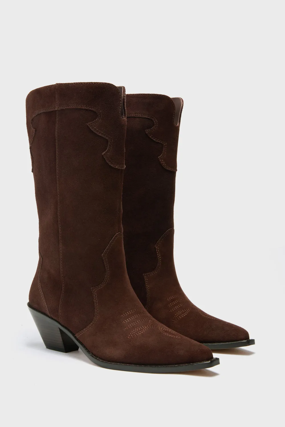 Chocolate Brown Suede Wilson Western Boots sold by Tuckernuck product image thumbnail 5