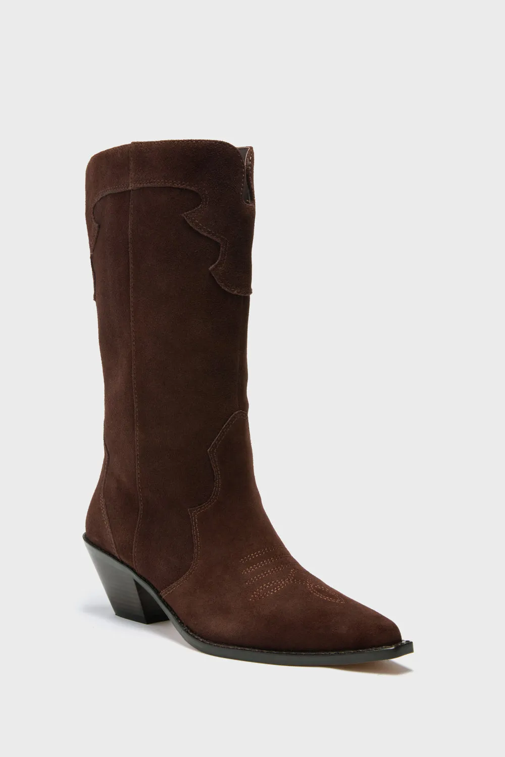 Chocolate Brown Suede Wilson Western Boots sold by Tuckernuck