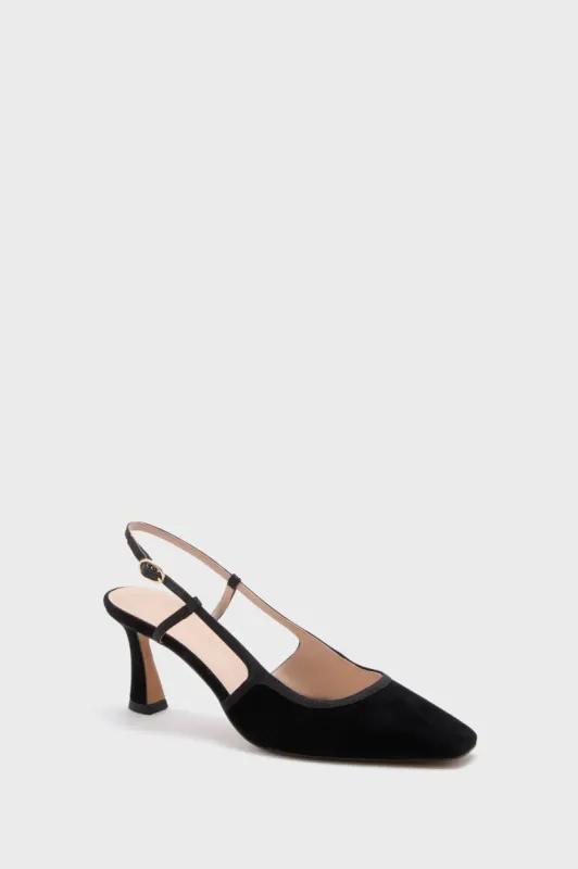 Black Suede Lia Heels sold by Tuckernuck