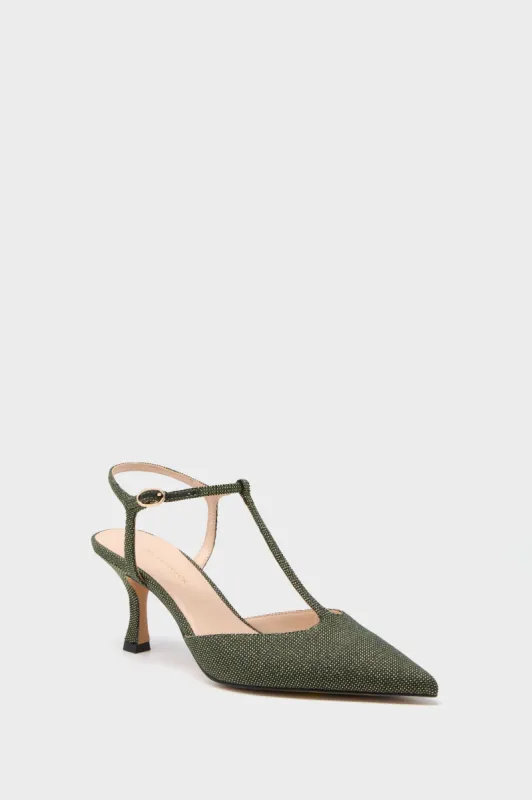 Olive Lurex Jacquard Margot Heels sold by Tuckernuck