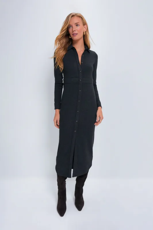 Heathered Black Twill Legend Sweater Maxi Dress sold by Tuckernuck
