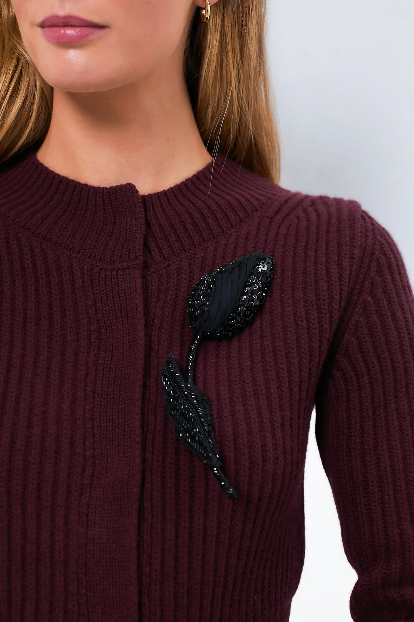 Plum Cropped Cardigan sold by Tuckernuck product image thumbnail 5