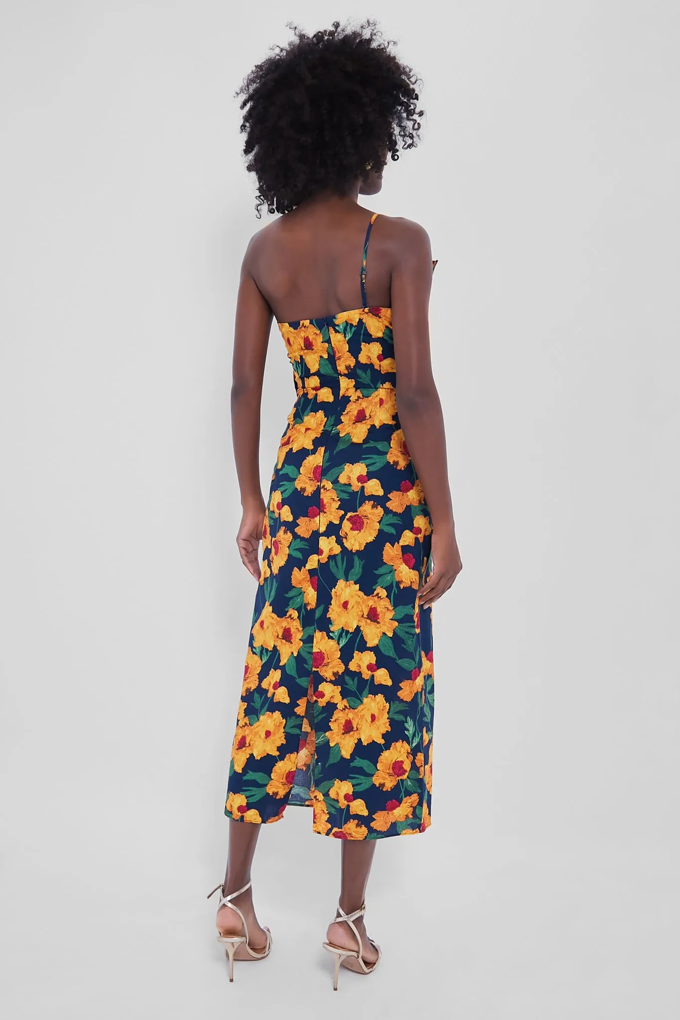 Navy & Marigold Floral Ruffle Margot Maxi Dress sold by Tuckernuck product image thumbnail 4