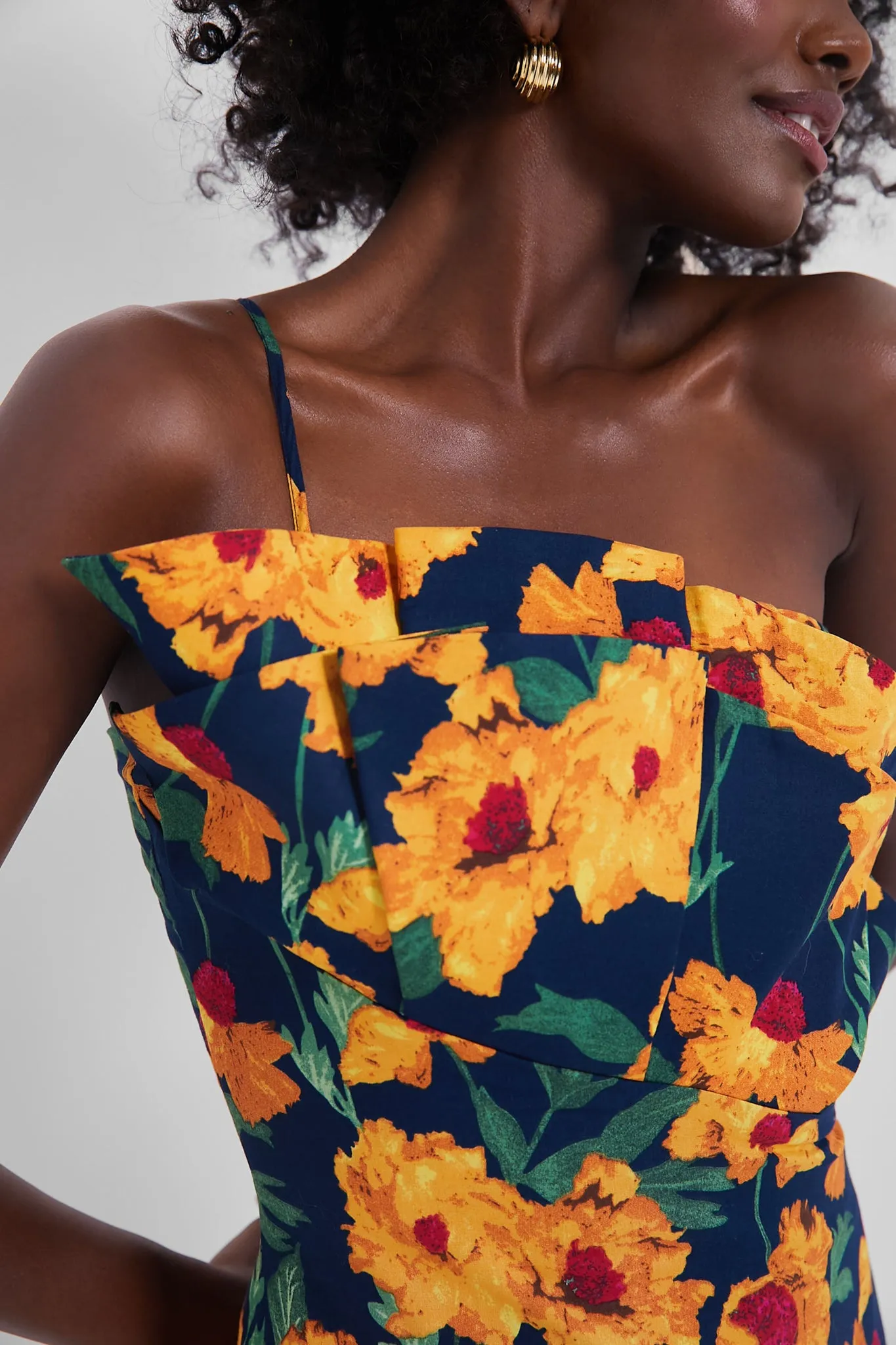 Navy & Marigold Floral Ruffle Margot Maxi Dress sold by Tuckernuck product image thumbnail 5