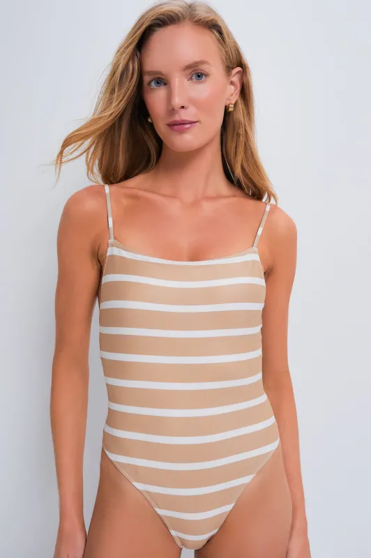 Camel Stripe Renna One Piece sold by Tuckernuck