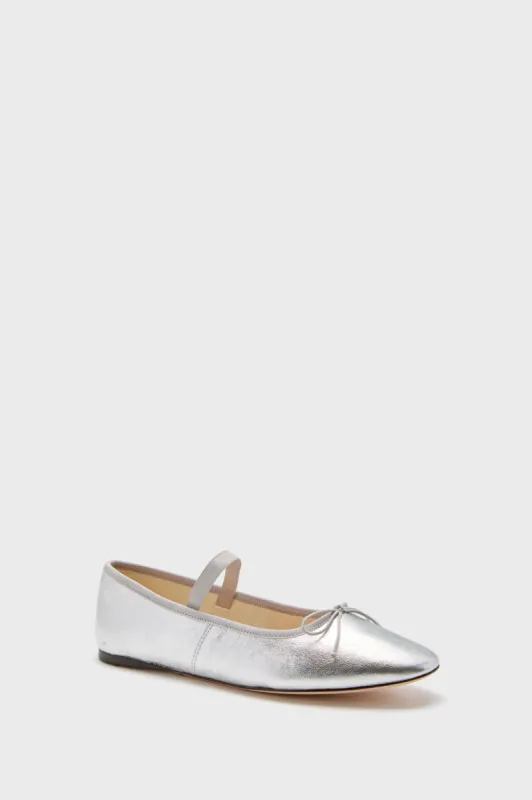 Metallic Silver Leonie Flats sold by Tuckernuck