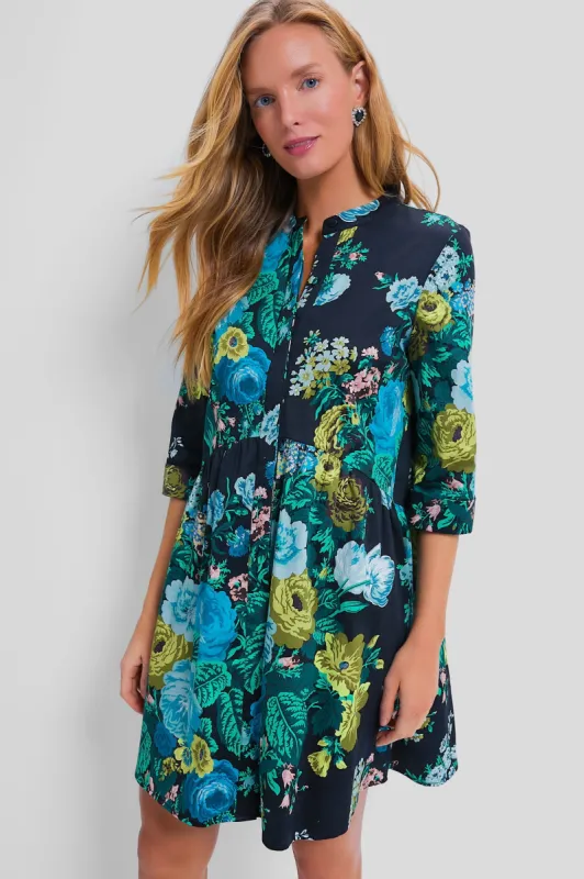 Verdant Floral Royal Shirt Dress sold by Tuckernuck