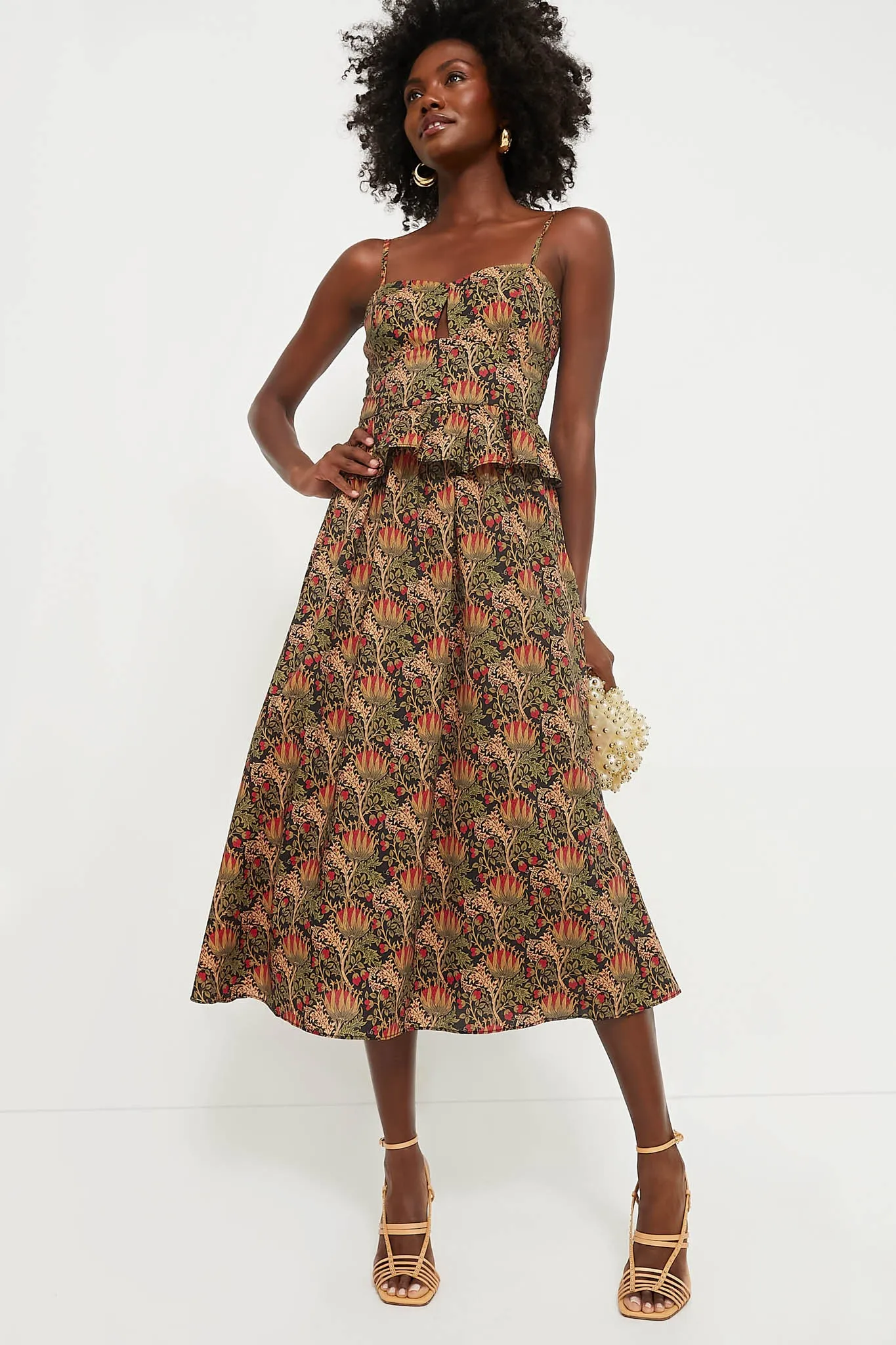 Black Multi Floral Maeve Midi Dress sold by Tuckernuck product image thumbnail 2