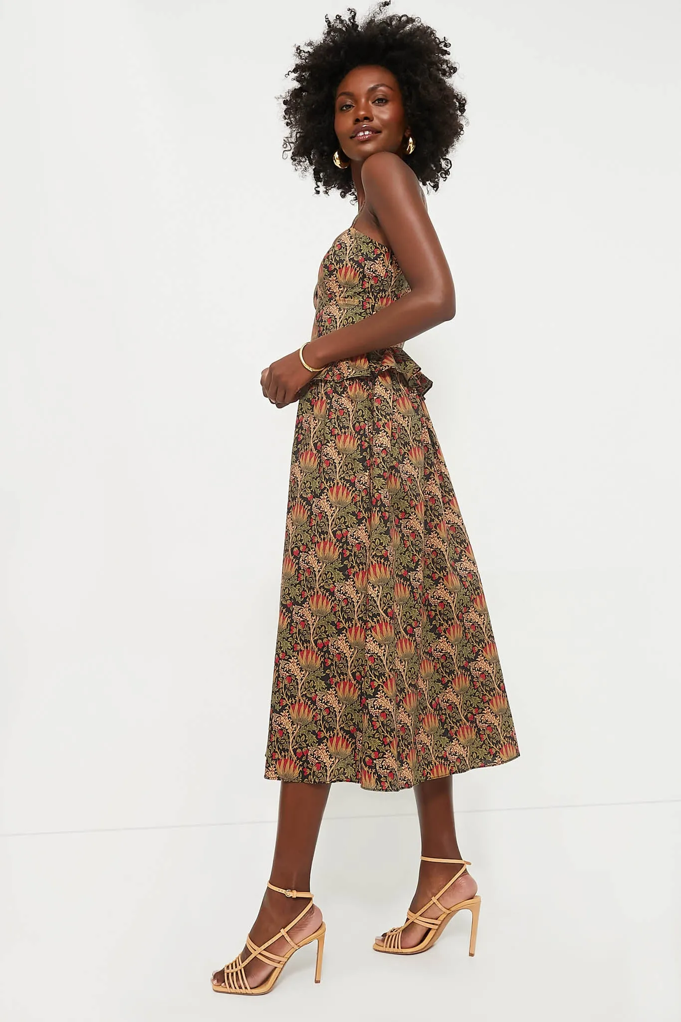 Black Multi Floral Maeve Midi Dress sold by Tuckernuck product image thumbnail 3