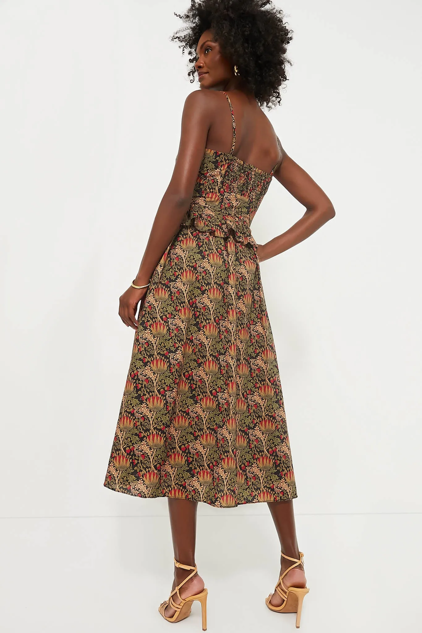 Black Multi Floral Maeve Midi Dress sold by Tuckernuck product image thumbnail 4