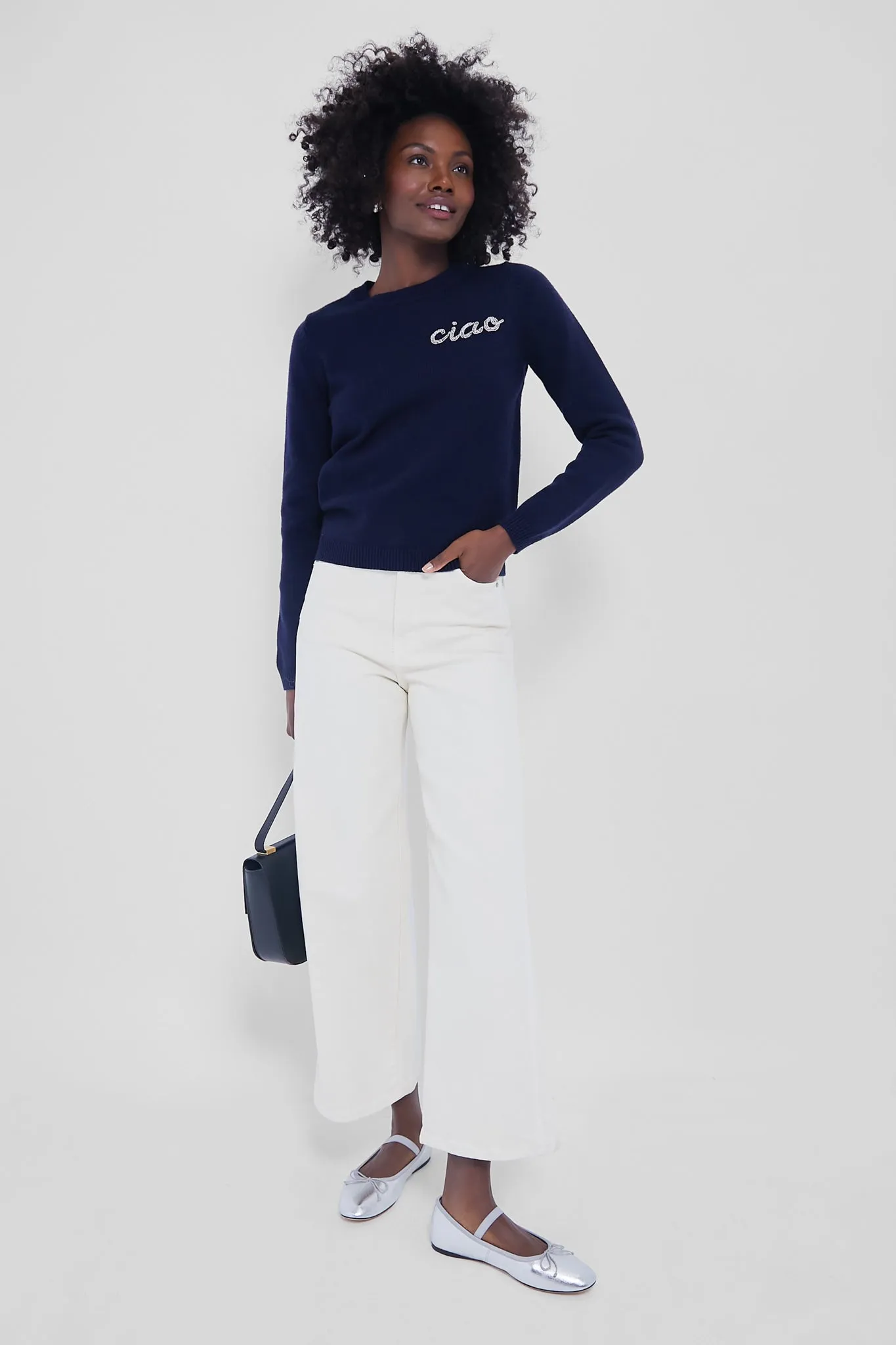 Navy Crewneck Ciao Beaded Sweater sold by Tuckernuck product image thumbnail 2