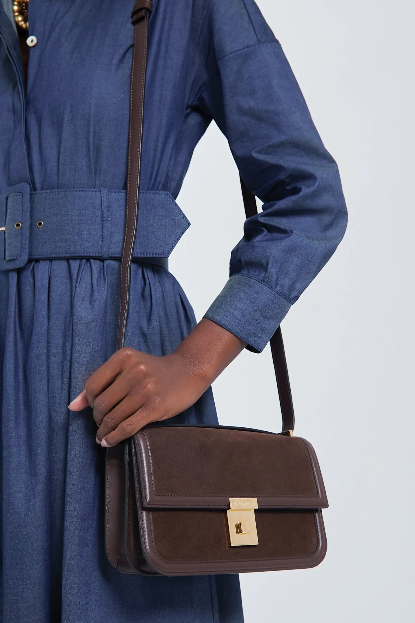 Mocha Suede Paris Shoulder Bag sold by Tuckernuck product image thumbnail 2