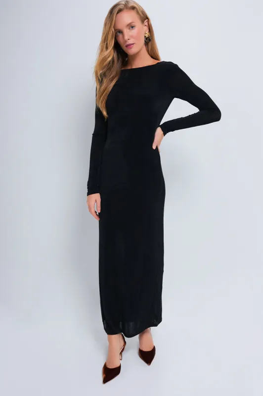 Black Luna Long Sleeve Maxi Dress sold by Tuckernuck