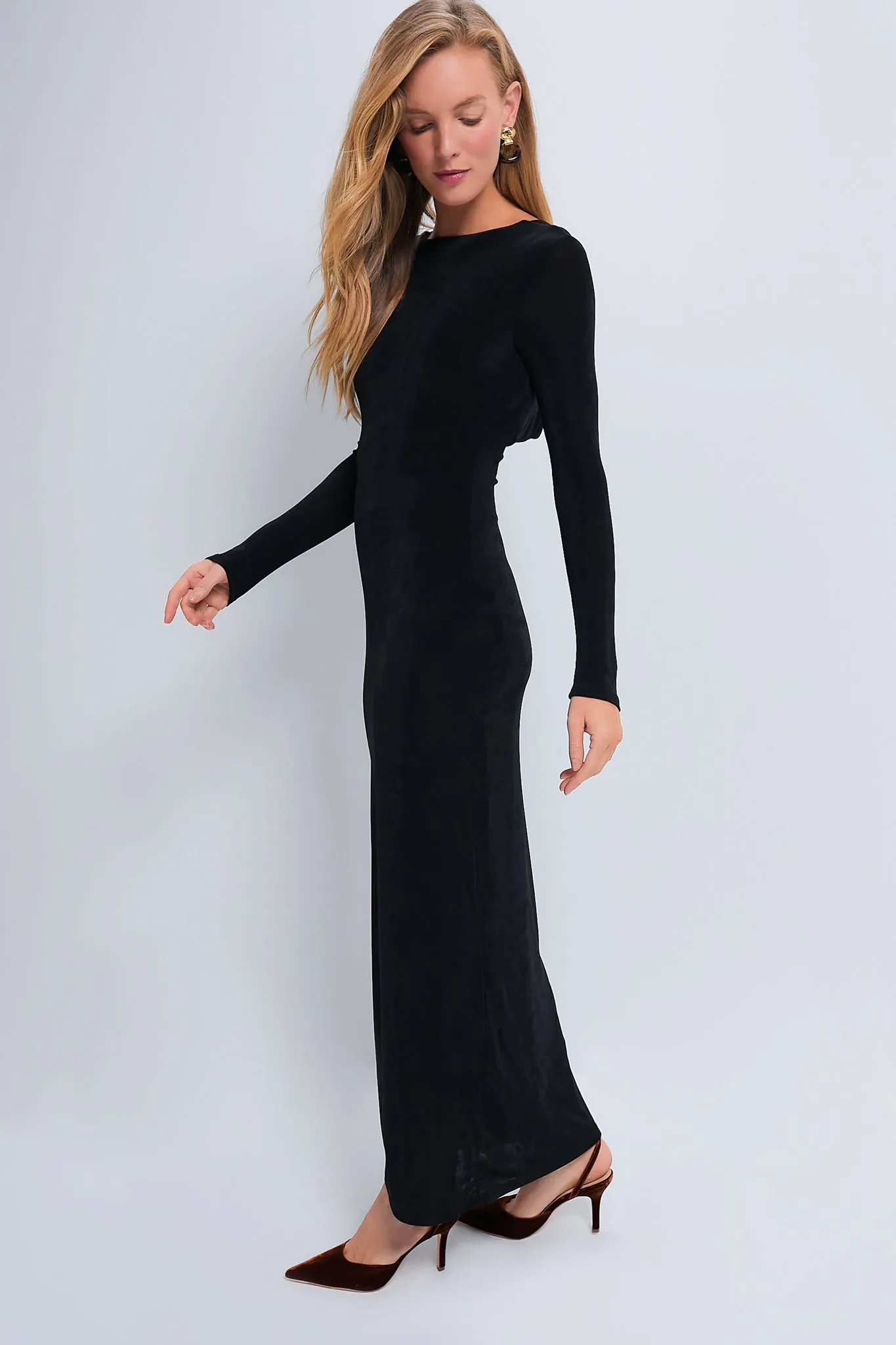 Black Luna Long Sleeve Maxi Dress sold by Tuckernuck product image thumbnail 3