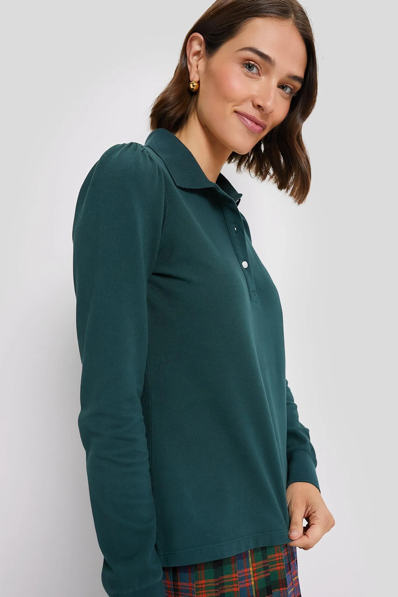 June Bug Long Sleeve Pique Puff Sleeve Peggy Polo sold by Tuckernuck product image thumbnail 3