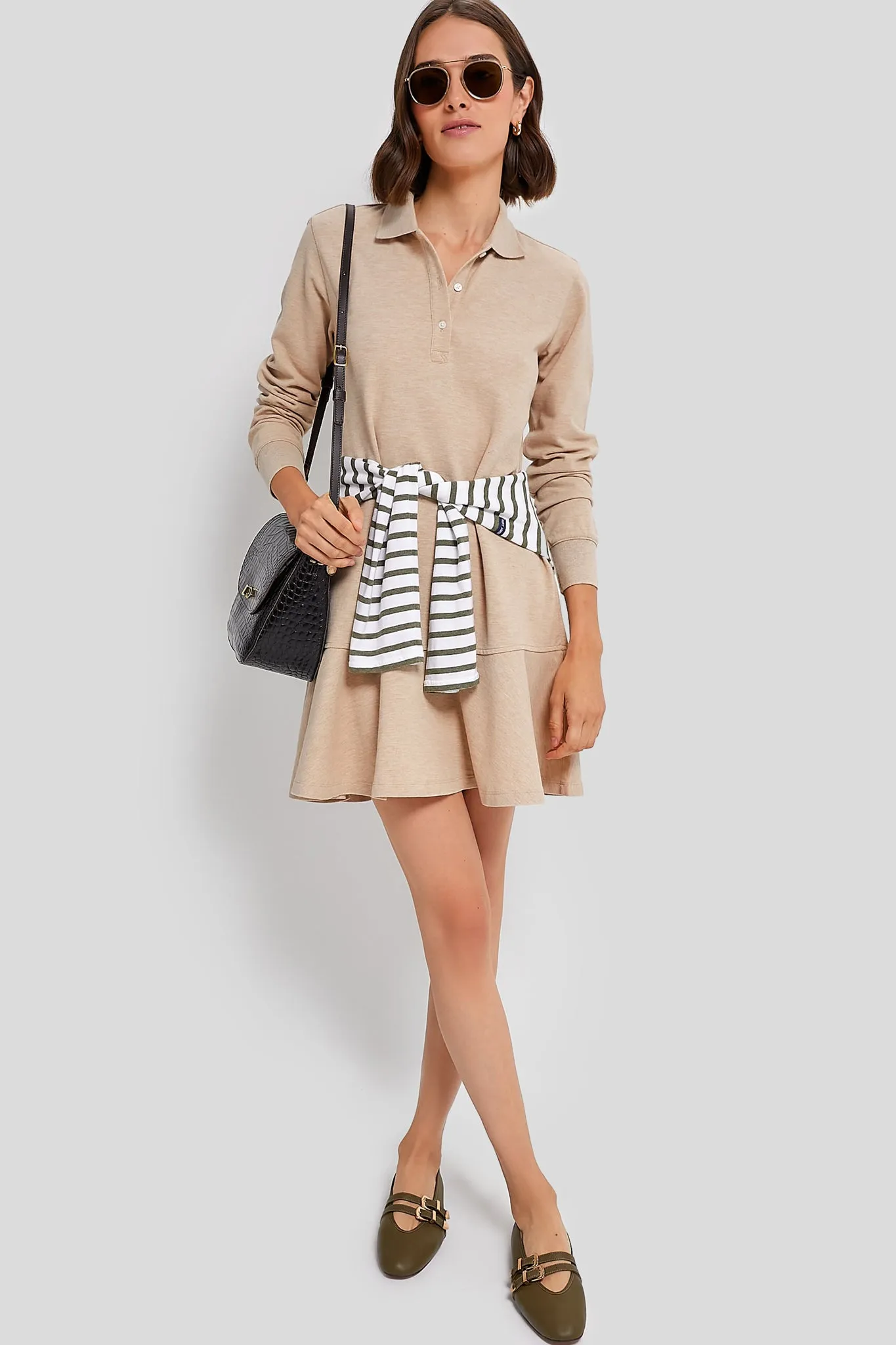 Sandstone Long Sleeve Pique May Polo Dress sold by Tuckernuck