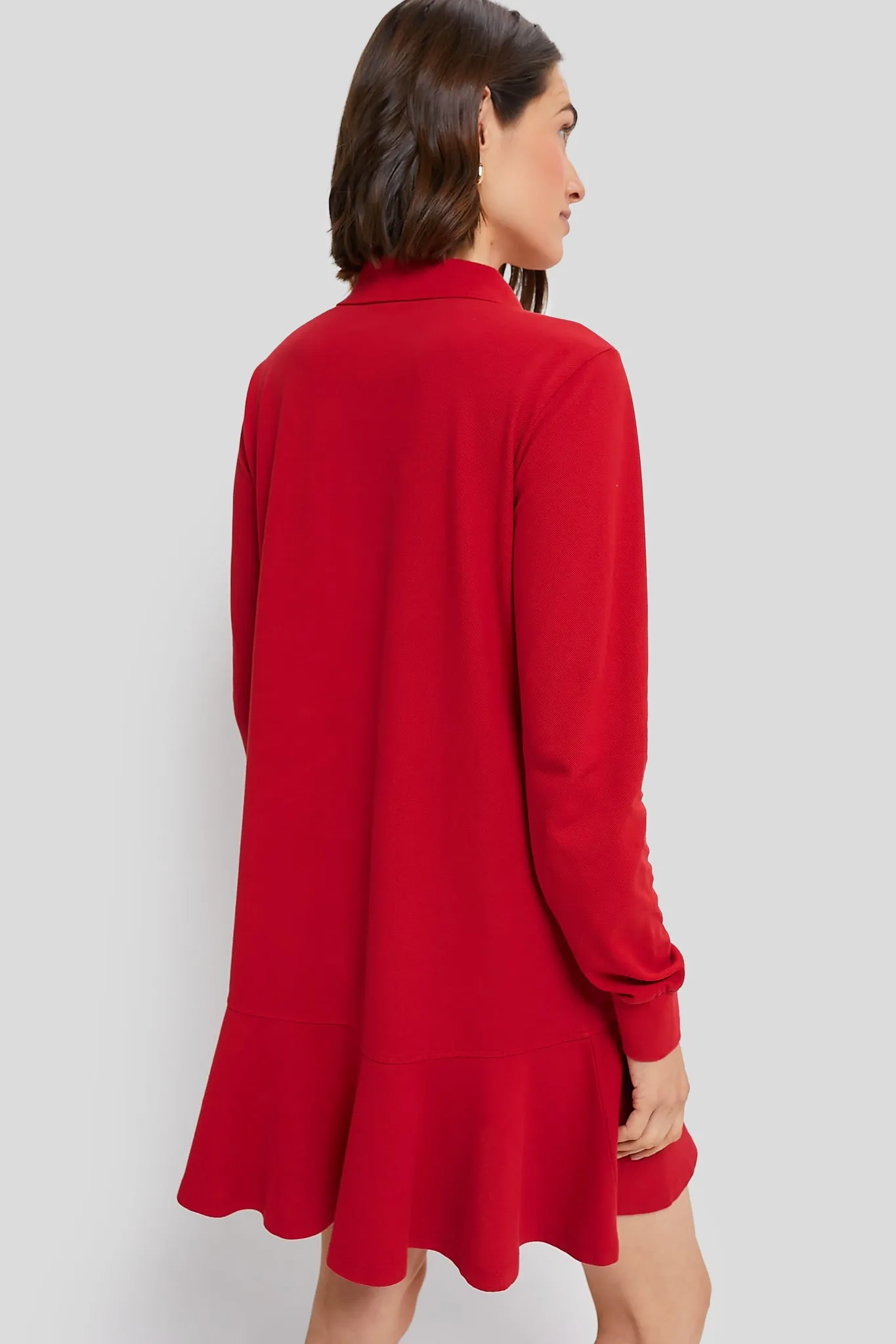 Red Long Sleeve Pique May Polo Dress sold by Tuckernuck product image thumbnail 4