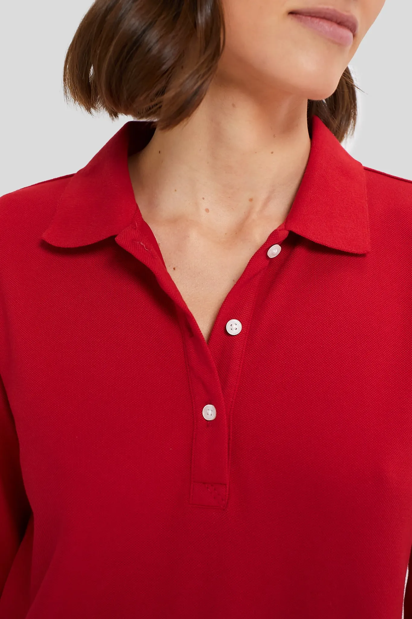 Red Long Sleeve Pique May Polo Dress sold by Tuckernuck product image thumbnail 5