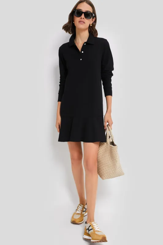 Black Long Sleeve Pique May Polo Dress sold by Tuckernuck